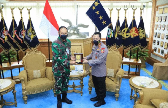 Kapolri Temui KSAU Bahas Penegakan Prokes