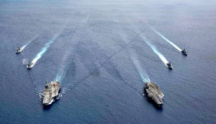 2 Kapal Induk AS Gelar Latihan Bersama di Laut China Selatan