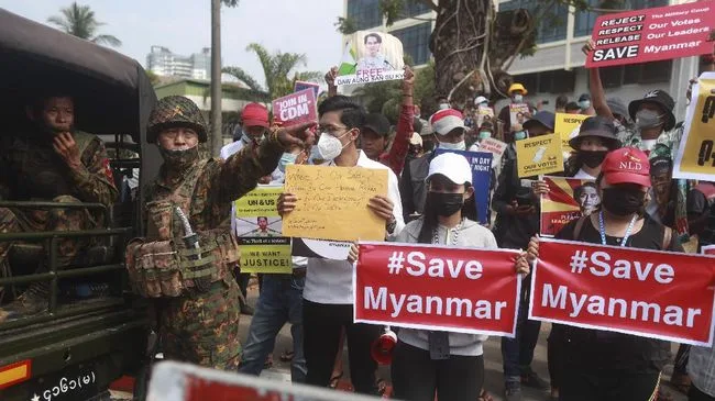 Demonstrasi Anti Militer Myanmar, Dua Korban Meninggal