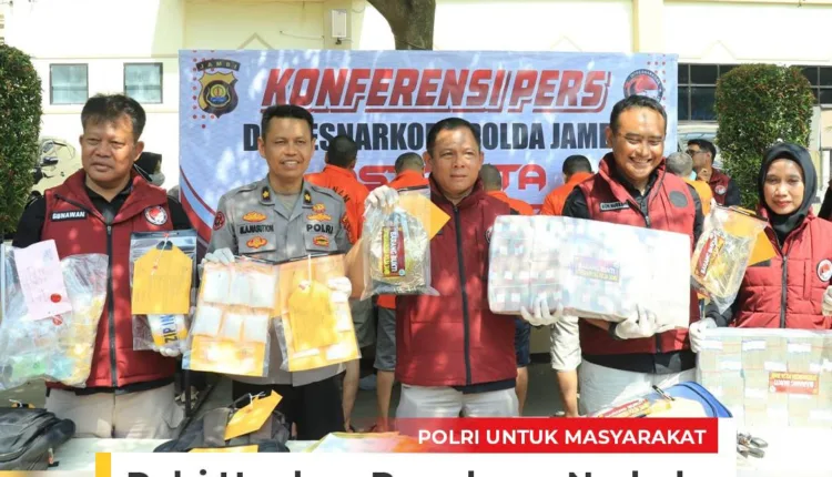 Polda Jambil Berhasil Ungkap Kasus Besar Peredaran Narkoba Senilai Rp7,7 Miliar