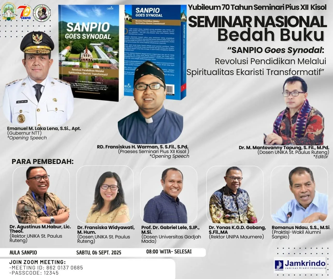 Seminari Pius XII Kisol (SANPIO) akan menggelar acara bedah buku nasional bertajuk "SANPIO Goes Synodal"